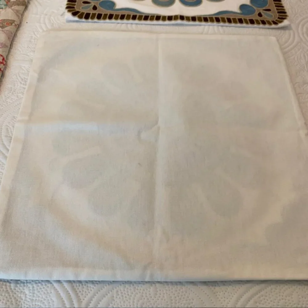 Farmhouse/Boho Cotton Embroidered Pillow Covers 18x18 - Picture 3 of 6